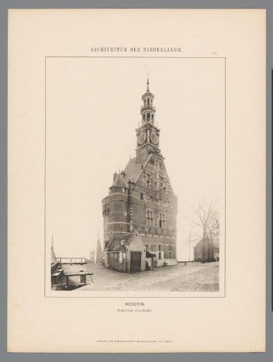 View of the Hoofdtoren in Hoorn from the City Side