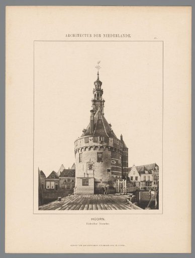 View of the Hoofdtoren in Hoorn from the Water Side