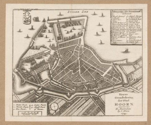 Map of the city of Hoorn
