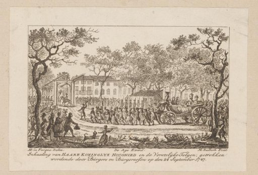 Wilhelmina of Prussia and her children riding into The Hague
