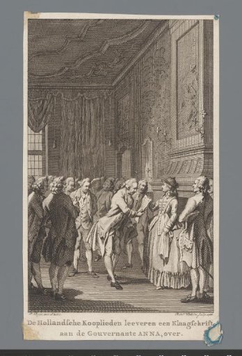 Dutch Merchants Presenting a Petition to Princess Anna Regarding English Attacks, 1758