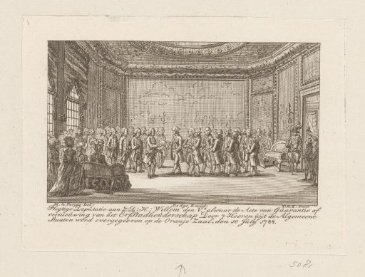 Presentation of the Act of Guarantee to Stadtholder William V, 1788