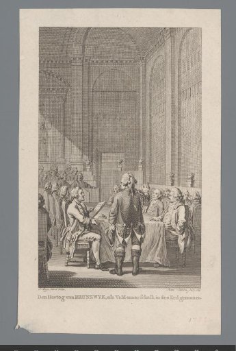Ludwig Ernst, Duke of Brunswick, taking the oath as Field Marshal, 1759
