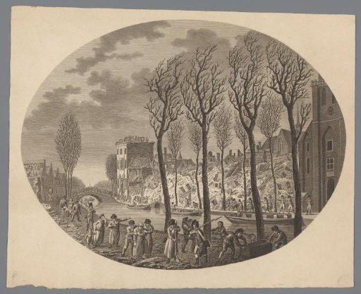 Ruins at Leiden after the gunpowder explosion, 1807