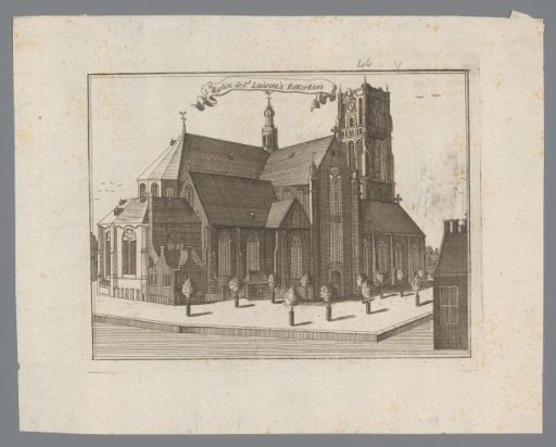 View of the Grote or Sint-Laurenskerk in Rotterdam
