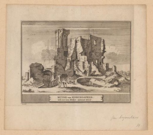 View of the ruins of the Abbey of Koningsfeld near Delft