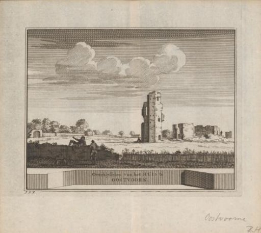 View of the ruins of the Castle of Voorne in Oostvoorne