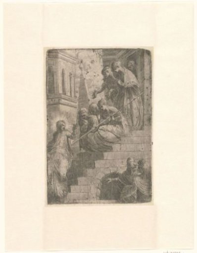 Christ and a Group of Women on a Staircase (Christ with Mary and Martha)