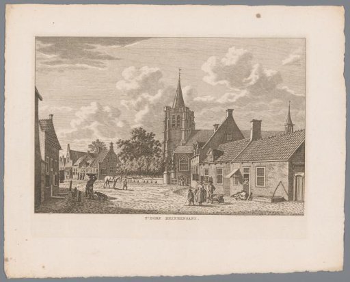 Village view with church at Heinkeszand