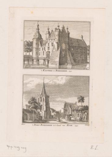 Views of the castle of Boxmeer and the village of Boxmeer