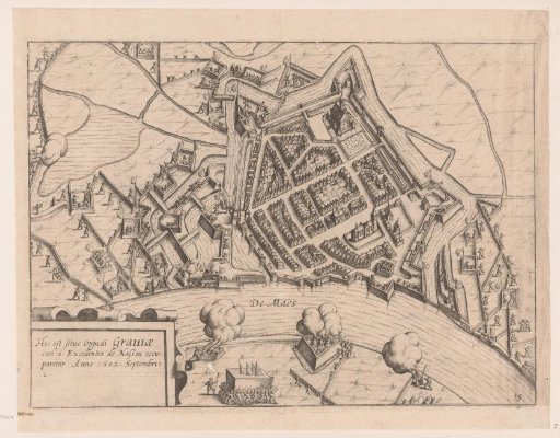 Plan of the fortress and siege of Grave