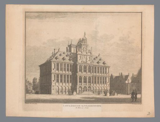 View of the Old Town Hall in Flushing, 1743