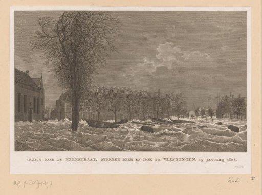 Flooding at the Kerkstraat, Stenen Beer, and Dock in Flushing, 1808