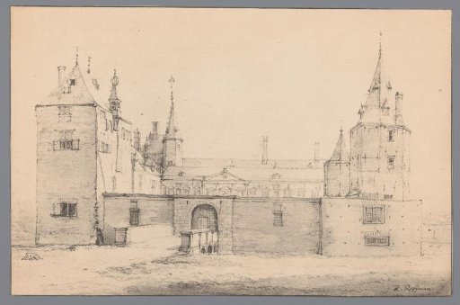 Reproduction of a drawing of Huis Warmond
