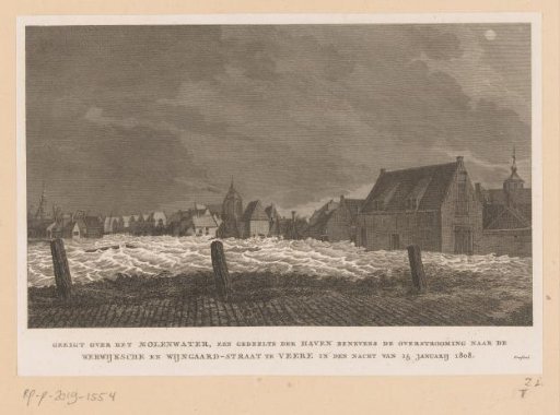 Flooding at the Molenwater and the harbor at Veere, 1808