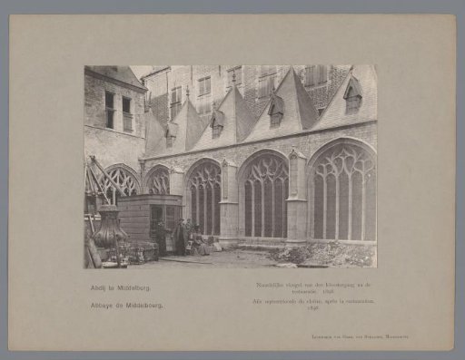 View of the northern wing of the cloister of the Abbey in Middelburg