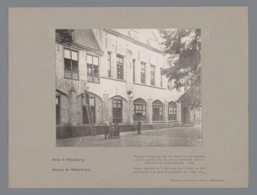 View of the former residence of the abbot on the Binnenhof of the Abbey in Middelburg, 1894
