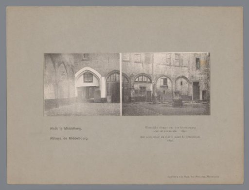 Western wing of the cloister of the Abbey in Middelburg, 1890