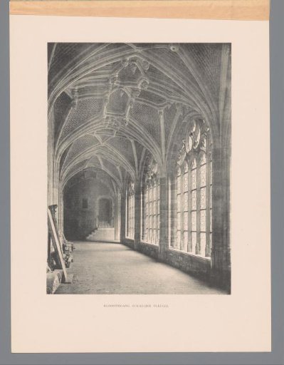 View of the southern wing of the cloister of the abbey in Middelburg