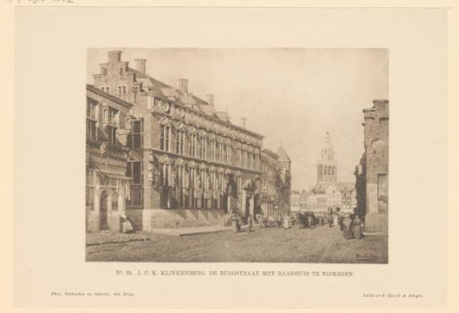 Reproduction of a Painting by Karel Klinkenberg with the Town Hall in Nijmegen