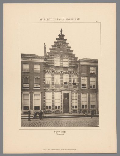 View of a residential house with a stepped gable at Houtmarkt 68 in Zutphen