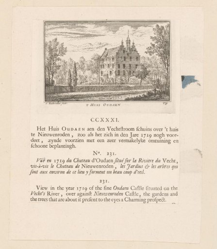 View of the Knightly Estate Oudaan on the Vecht in Breukelen