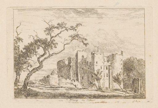 View of the ruins of De Haar Castle near Haarzuilens