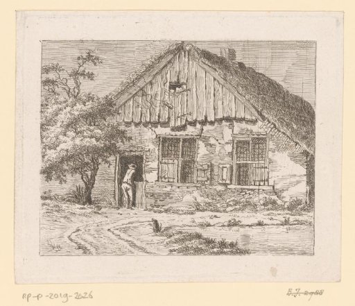 Man Leaning on the Lower Door of a Farmhouse near Staphorst