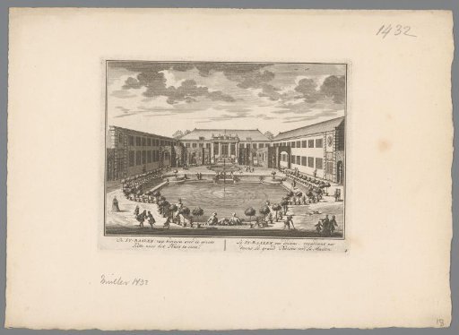 View of the inner courtyard of the estate Zijdebalen on the Vecht near Utrecht