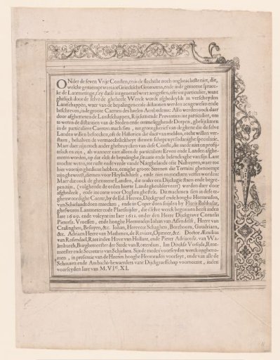 Map of the Hoogheemraadschap of Schieland, Descriptive Text