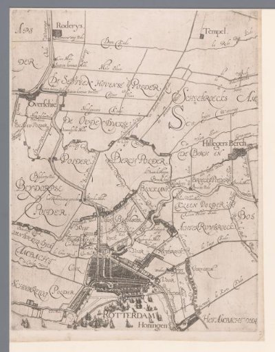 Map of the Hoogheemraadschap of Schieland, with Rotterdam, Hillegersberg and Overschie