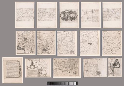 Map of the High Water Board of Schieland, consisting of fifteen parts