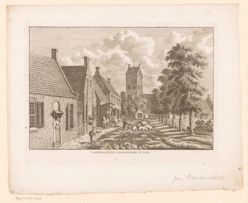 Village view with church at Oosterlittens