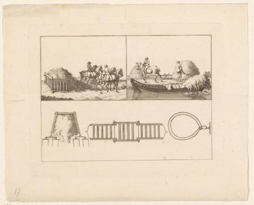 Three Scenes Relating to Agriculture, Possibly Transporting Hay
