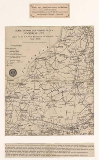 Map with the cycling paths on the Veluwe