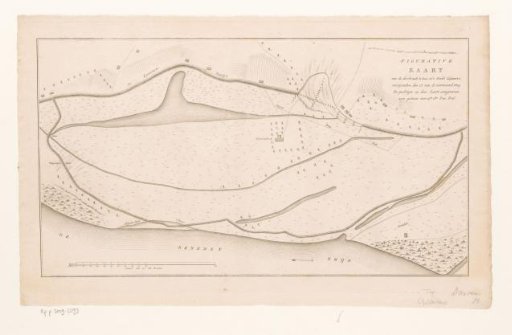 Map of the dike breach at Loo, 1809