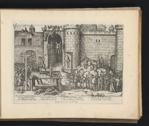 Godefroy de Barry de la Renaudie and Seven Nobles Hanged at the Gate of the Château d'Amboise, and the Beheading of Michel de Castelnau