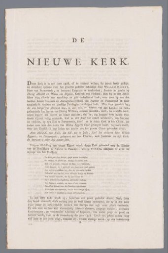 Description of the New Church in Amsterdam