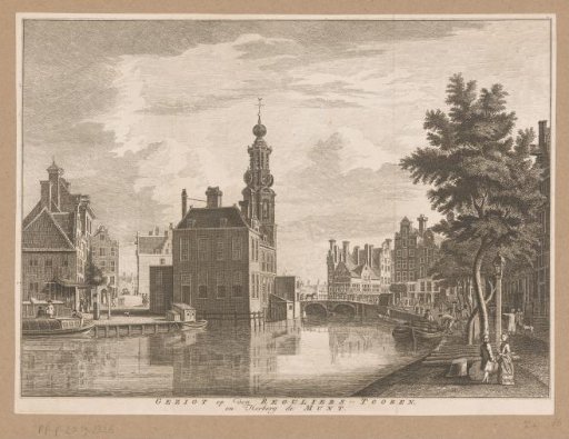View of the Munt Tower in Amsterdam