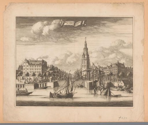View of the Montelbaan Tower in Amsterdam