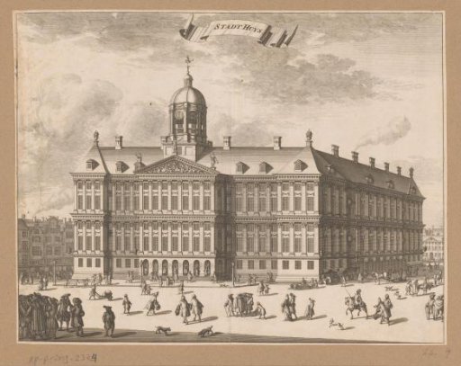 View of the Town Hall on the Dam in Amsterdam