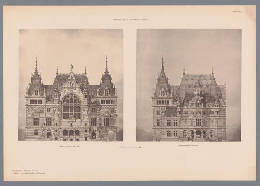 Design for a New Exchange Building in Amsterdam: Views of the Side Facades of Design 172