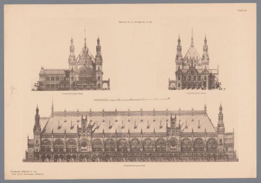 Design for a New Exchange Building in Amsterdam: Three Views of the Facade of Design 20