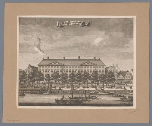 View of the Aalmoezeniersweeshuis in Amsterdam