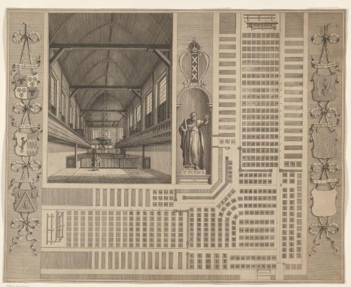 Interior and Plan of the Gasthuiskerk in Amsterdam