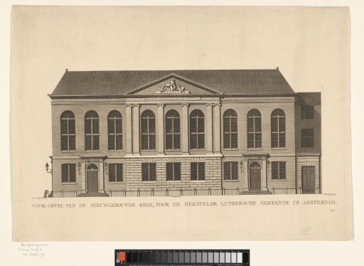 Facade of the church of the Lutheran congregation in Amsterdam
