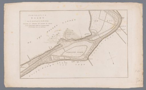 Map of the dike breach at Kedichem, 1809