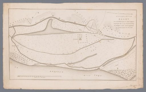 Map of the dike breach at Loo, 1809