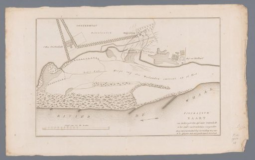 Map of the dike breach under Oosterhout, 1809