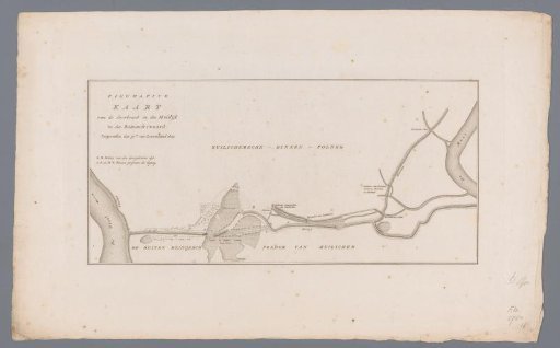 Map of the dike breach in the Bommelerwaard, 1809